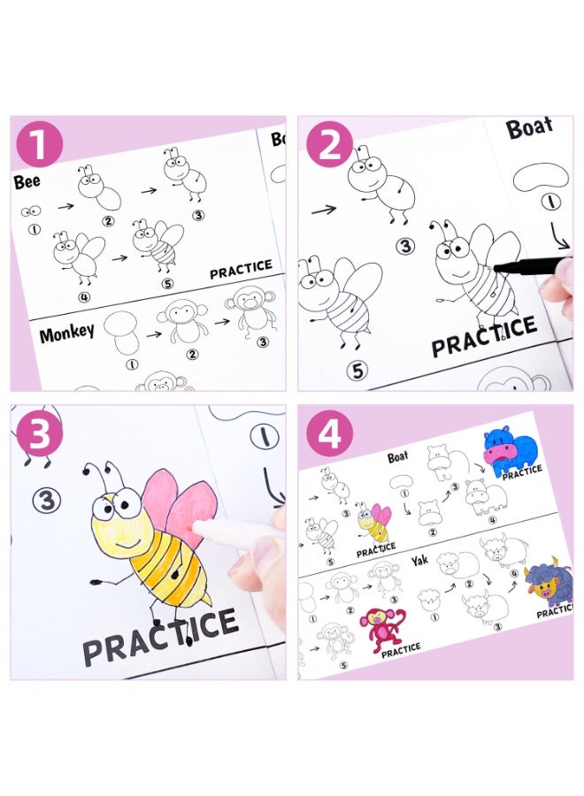 Capstro How to Draw Step-by-Step Drawing Book for Kids – Guided Sketch Practice for Early Art Skills, Creative Learning & Screen-Free Activity – Animal Theme - Image 2